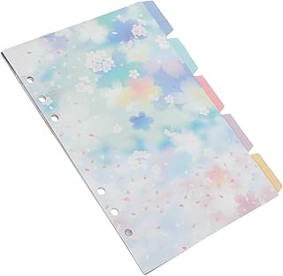 Tofficu 5 Folhas Pastas Cadernos Pasta De Arquivo Bloco De Notas Marcadores Fichário Destacável Divisores Índice Etiquetas Classificadas Separador Recarga Livro De Folhas Soltas Flores De