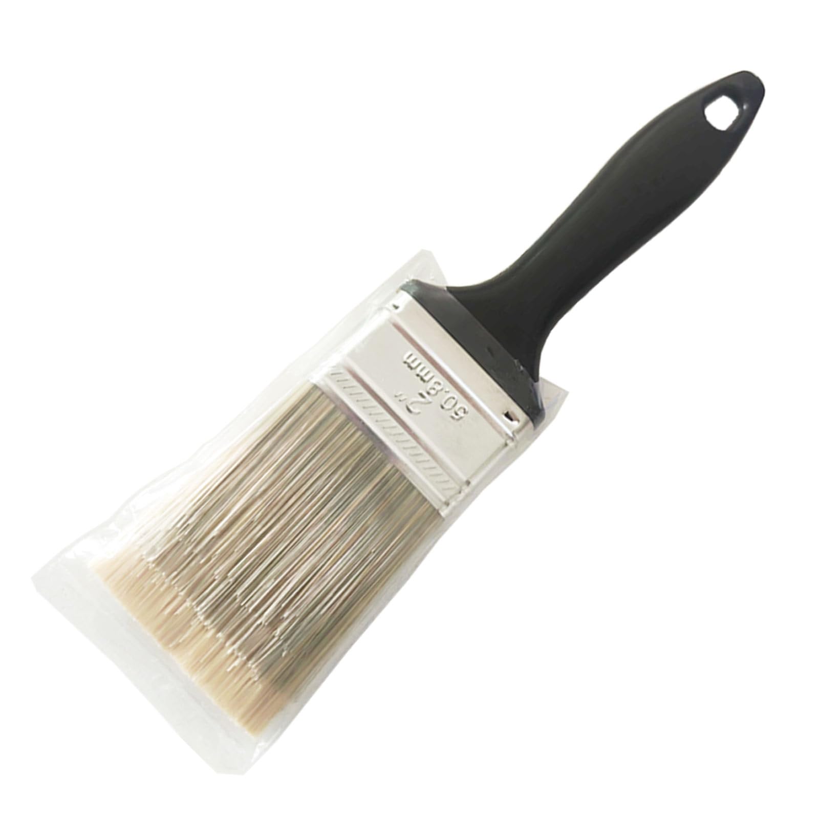 Brocha de pintura de 5 cm, pinceles de pintura para manchas, herramienta plana con mango de plástico tratado para pintar, colorear y manualidades (10 piezas)