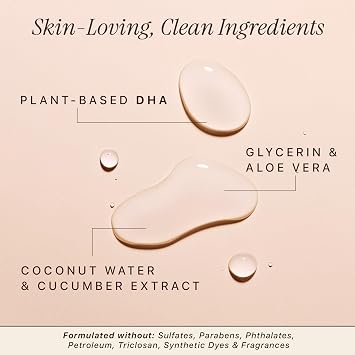 Self Tanner Spray - USA Made with Natural & Organic Ingredients, Fast Drying Spray Tan for Pale Skin, Non Toxic Gradual Tanning Spray, Sunless Tanning Water for Women & Men, Fair to Medium