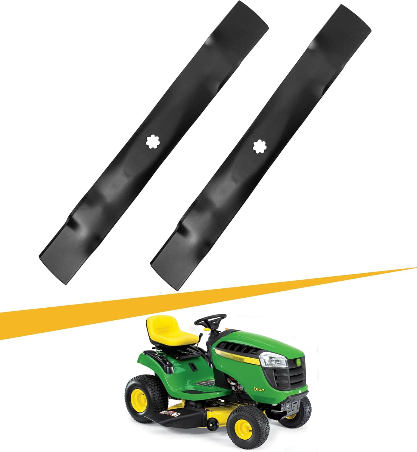 2pcs 42 inch Lawn Mower Mulching Blades Fit for John Deere Garden Mowers with 42" Deck Replace OEM GX22151, GY20850, 50-3231