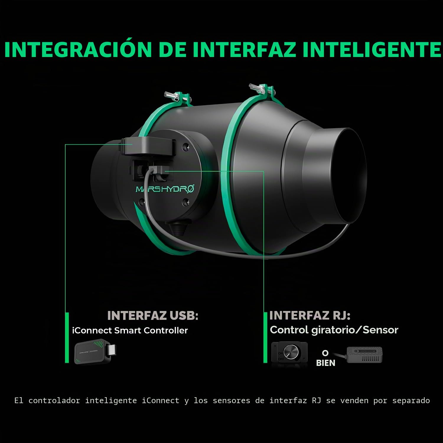 MARS HYDRO iFresh - Ventilador axial de 6 pulgadas, combinado, regulador de velocidad, filtro de carbono y ductura, control APP mediante iConnect, sistema de refrigeración y ventilación para Grow Tent