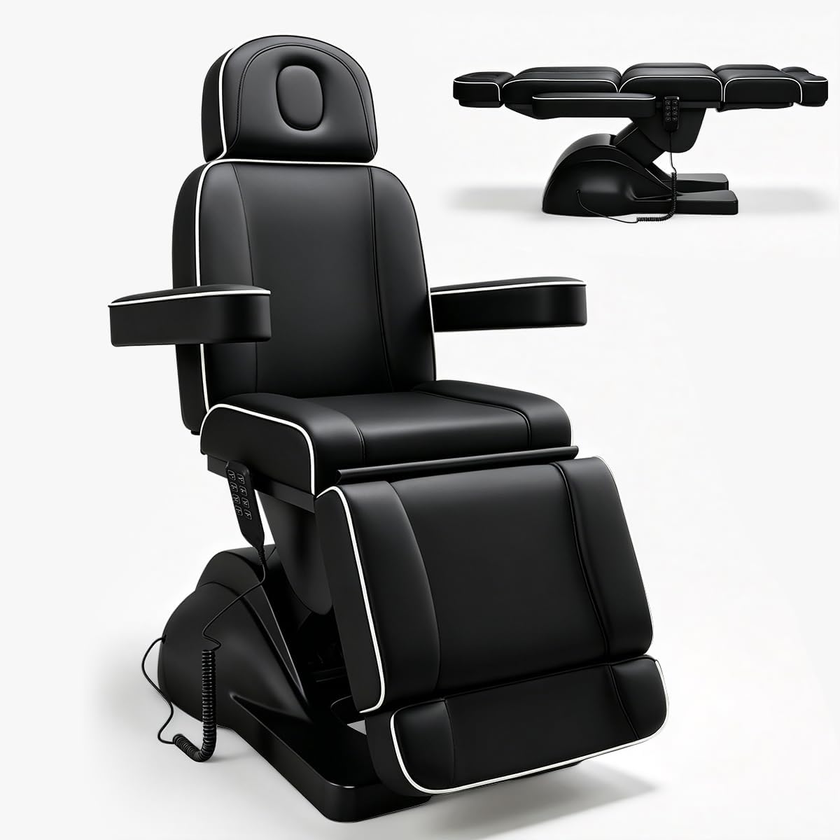 Fully Electric Facial Massage Bed Whole Piece with 3 Motors for Esthetician, Electric Tattoo Chair for Client, Facial Bed for Esthetician, Electric Adjustment