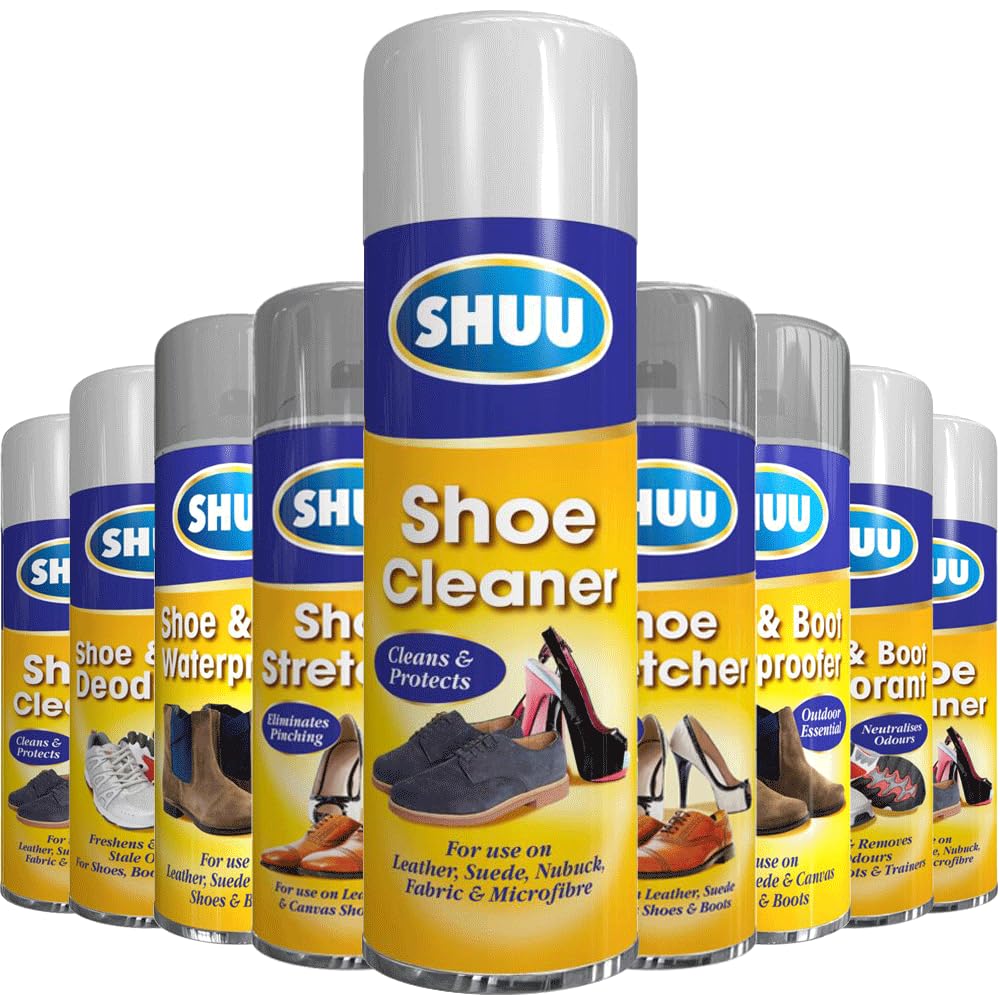 Alezyb Shoe Cleaner 300Ml 1 X Shuu Shoe Cleaner Aerosol Sray Paint 250Ml Trainer Boot Spray Cleaner Fabric Leather Suede Nubuck Walking