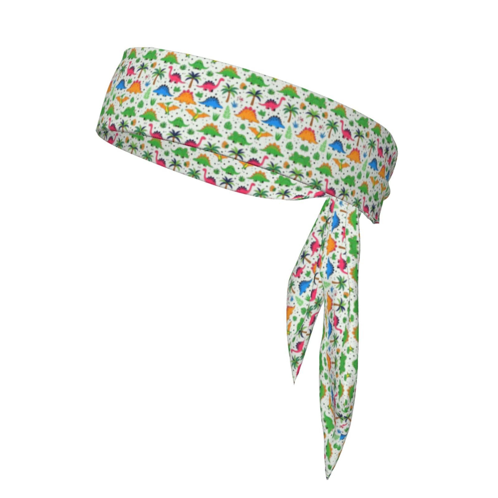 Women Cute Funny Cartoon Dinosaurs Headbands Yoga Hair Band Sweat Band Beauty Skinny Hair Scarf Headwear for Party