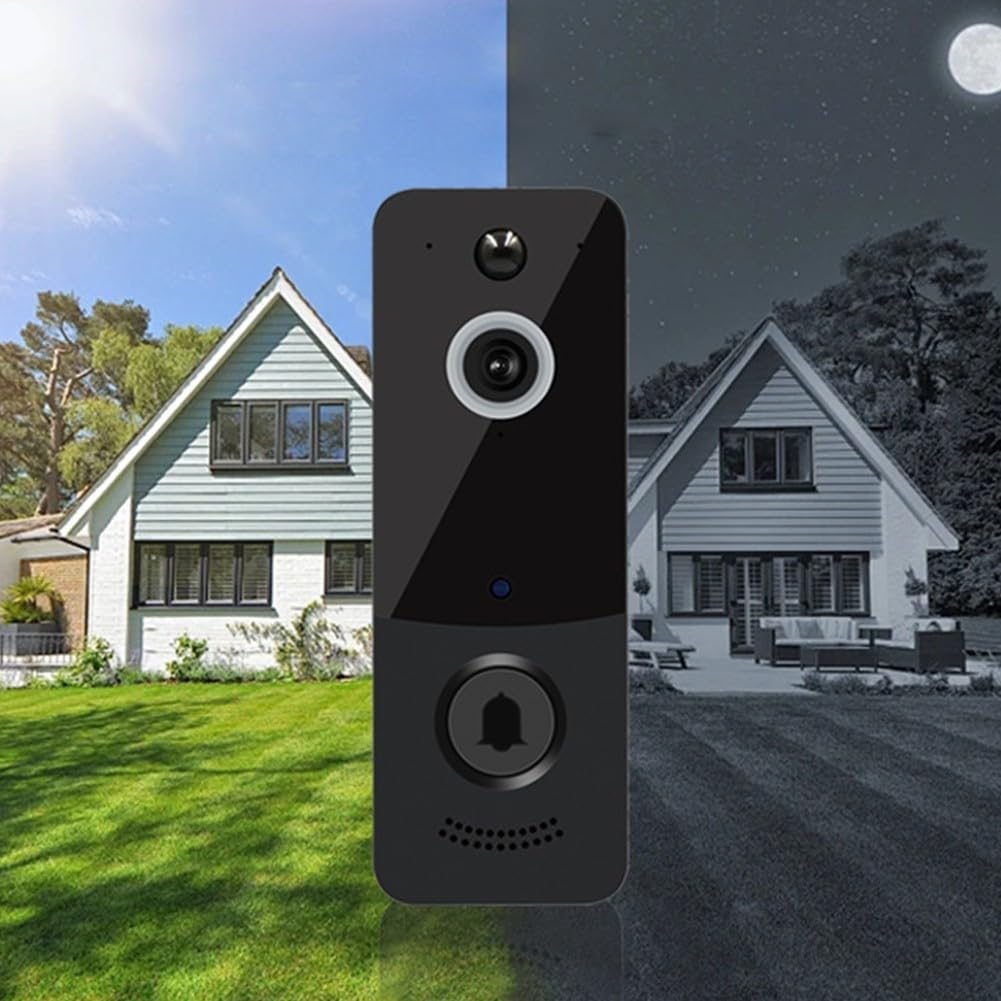 Campanello video WiFi intelligente con citofono visivo HD, rilevamento del movimento, archiviazione foto cloud, alloggiamento in PVC impermeabile e batteria al litio ricaricabile per la sicurezza