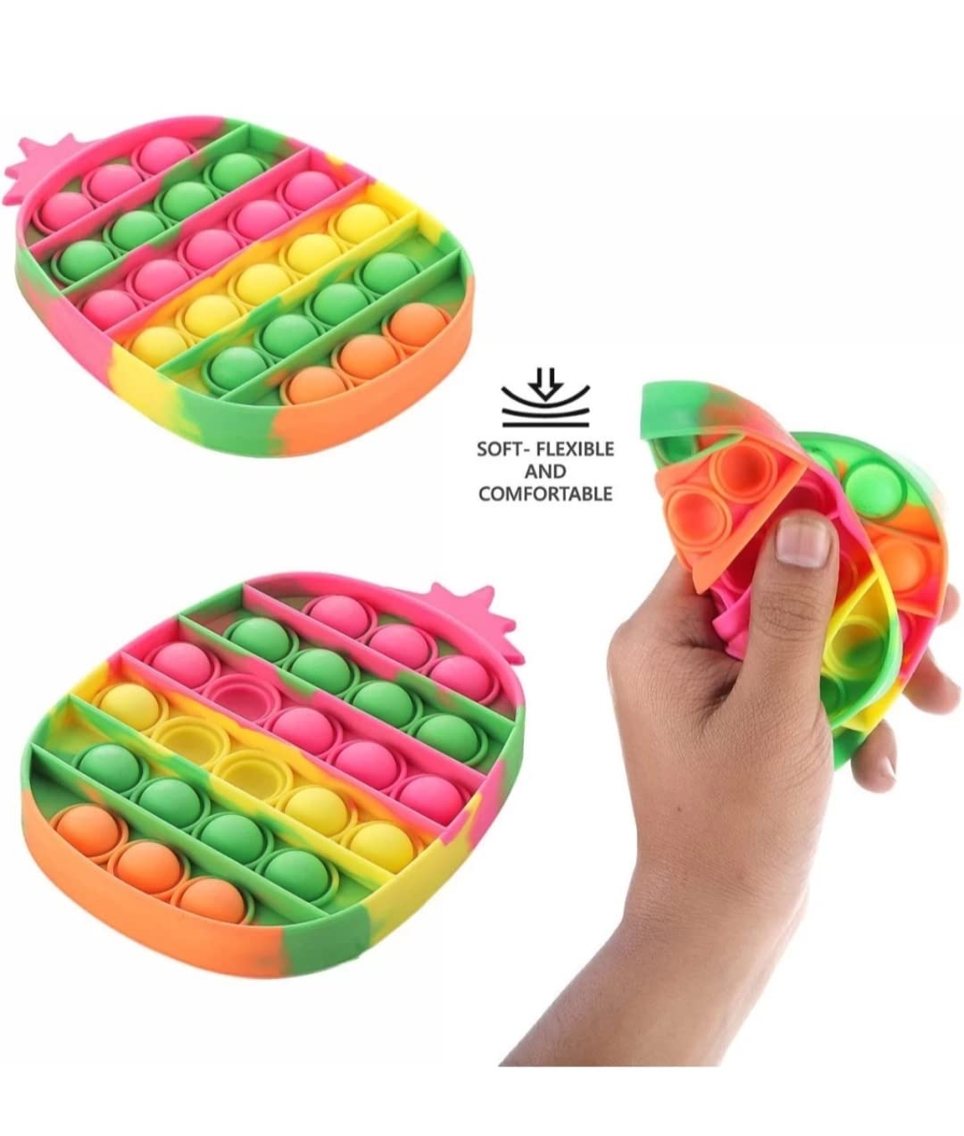 Sawkirp darshraj Stress Anxiety Relief Toy Pack of 1 Piece (Glow popit 4 Pieces), Multicolor