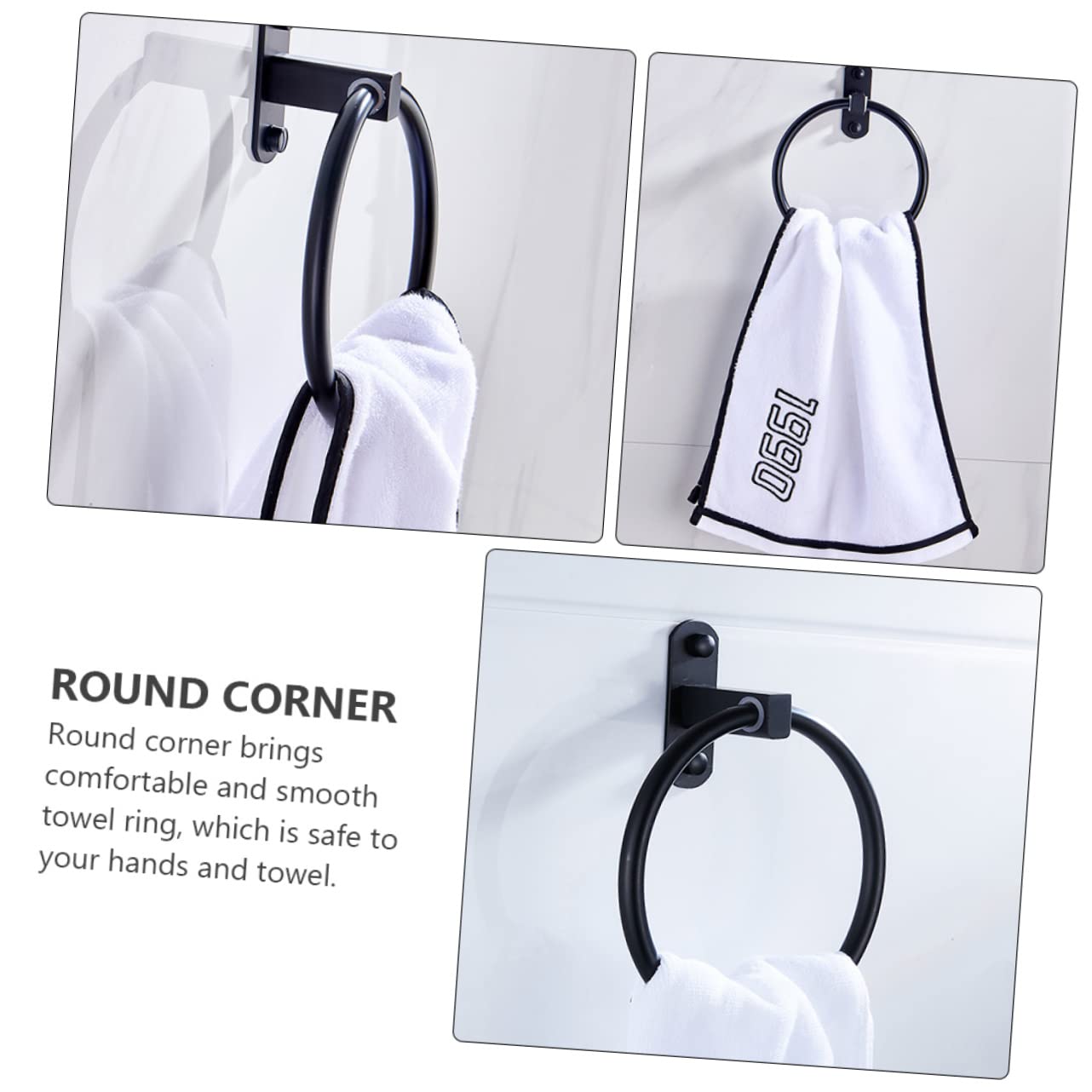 Housoutil 2 Toalleros Elegantes Sin Perforaciones De Aluminio Redondos para Una Sola Barra