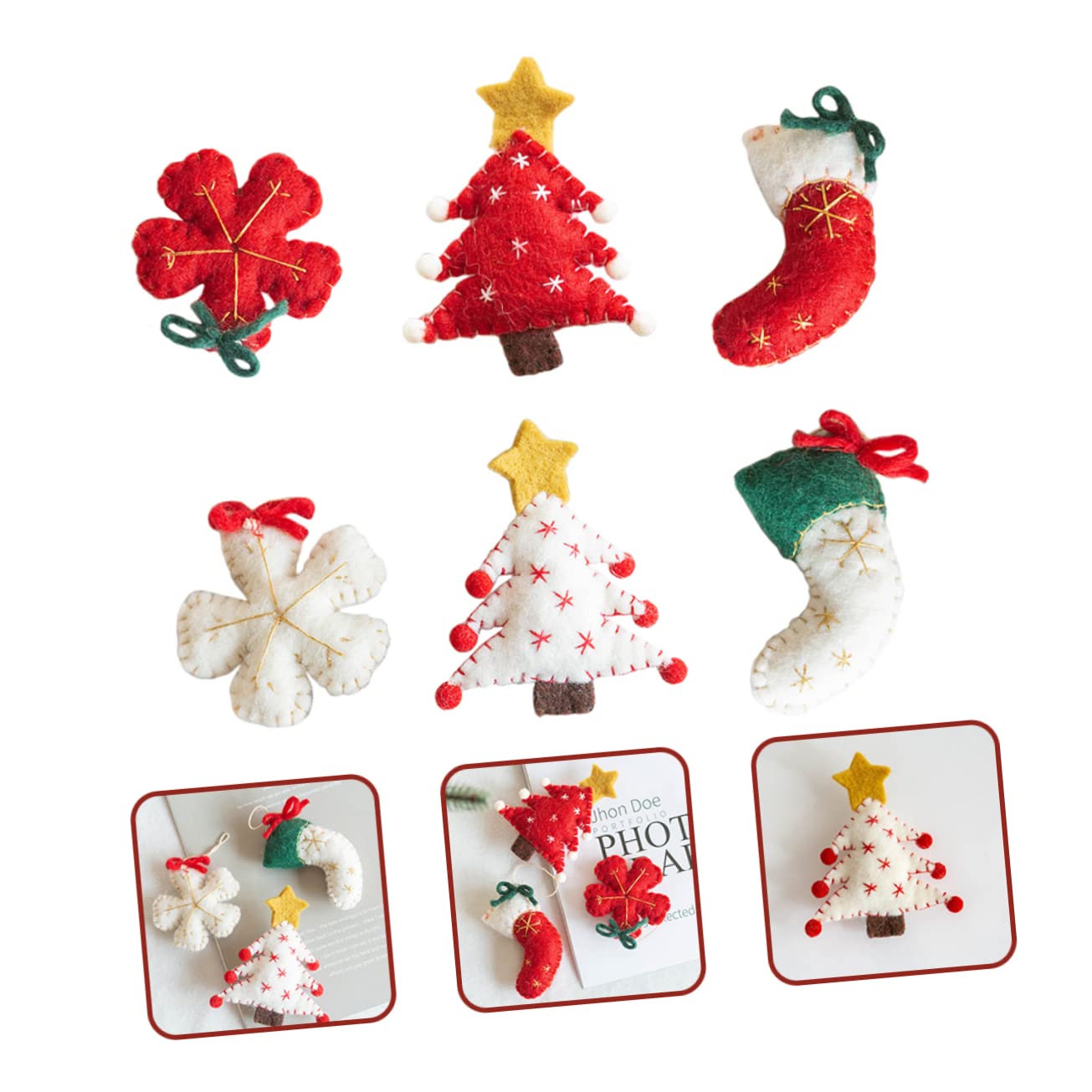 Cabilock Lot De 2 Pendentifs Flocons De Neige Élégants pour Décorations De Noël 6 Pièces X 2