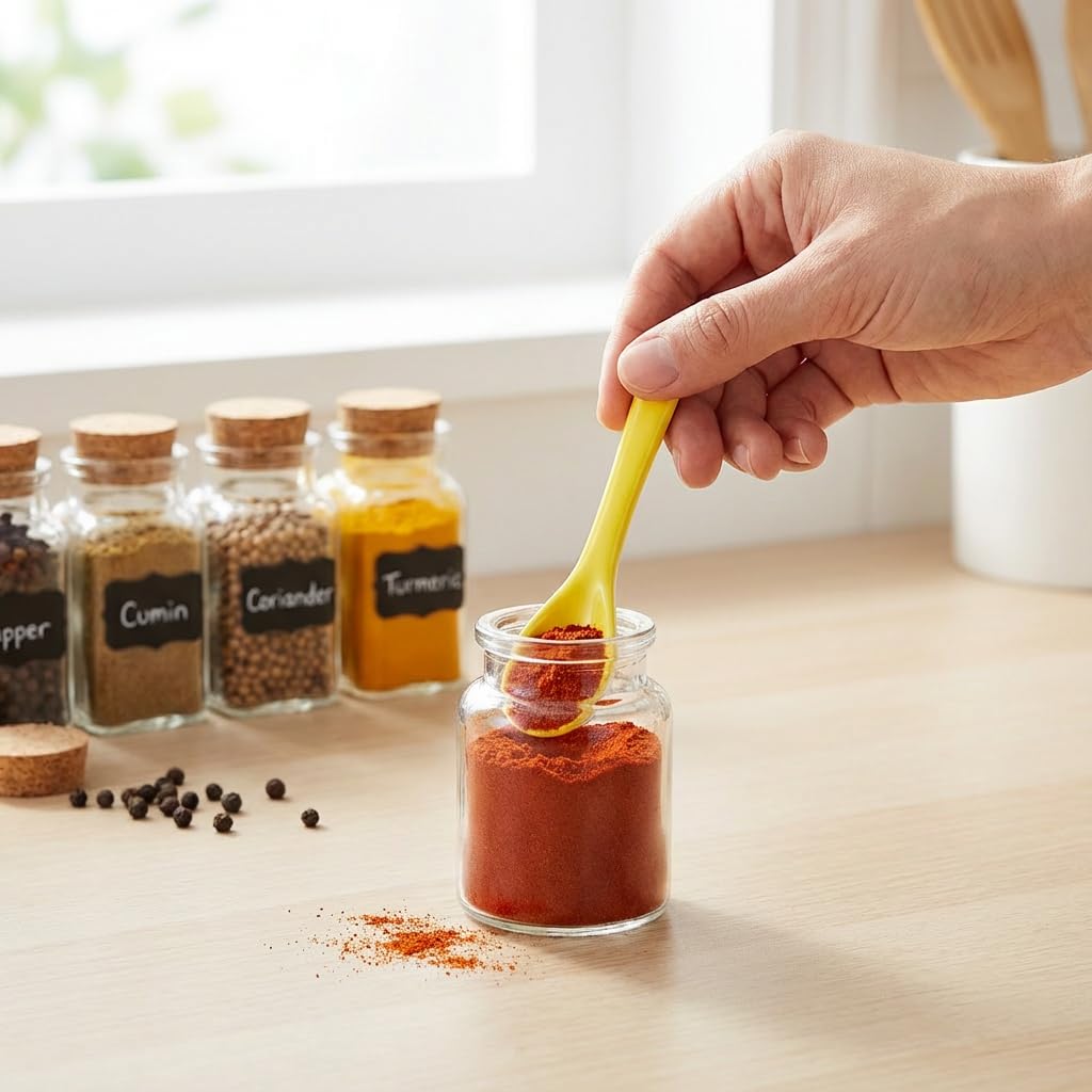 8 cucchiaini piccoli per spezie, cucchiaini in ceramica da 8,9 cm, per barattoli di spezie, cucchiaini da espresso, mini cucchiai per condimento per caffè, zucchero, polvere e pepe (colorati)