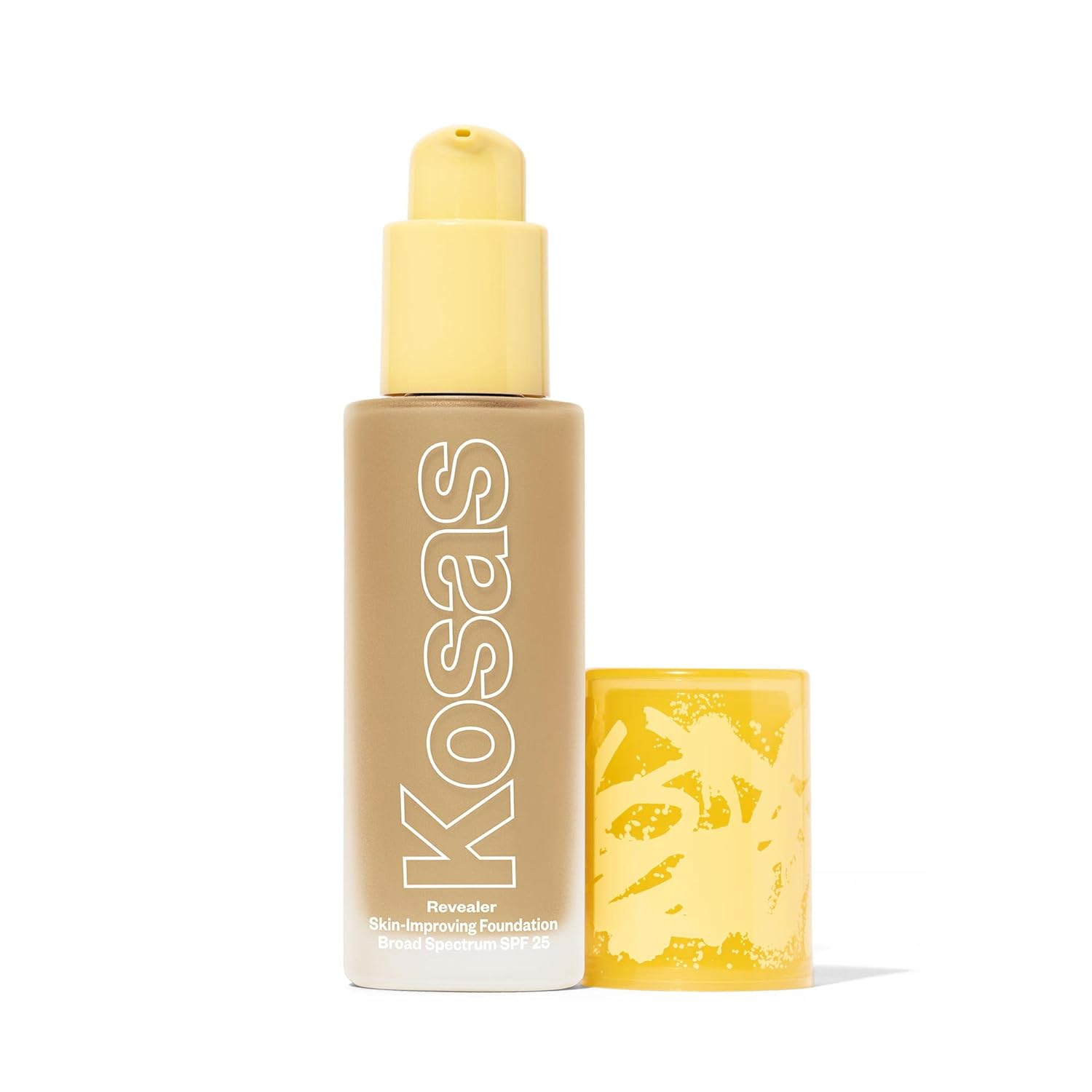 Kosas Revealer Skin-Improving Foundation with SPF 25 Protection – Hydrate, Brighten, Soothe, Plump, Protect Skin – Smoothing Texture, Natural Finish and Clean Formula – Light Medium Neutral Olive 210