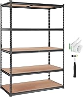 VEVOR 5-Tier Heavy Duty Metal Storage Shelves 48x24x72 Adjustable Garage Kitchen Pantry Shelving Unit 2000 lbs Capacity