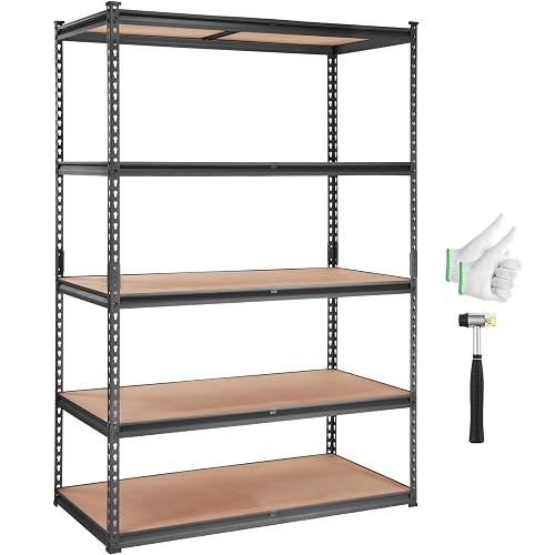 VEVOR Storage Shelves 5-Tier Adjustable 48 product photo (Garage & Utility Shelving) — ScooterReviewPro review