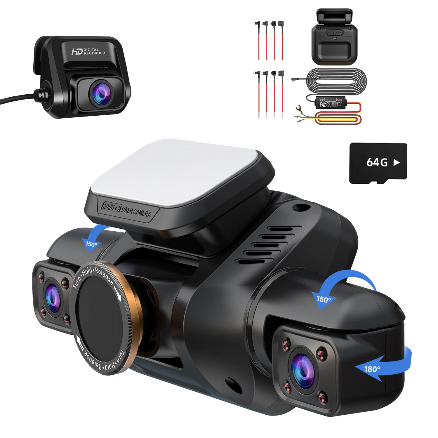 【新品】HUPEJOS AIドライブレコーダー V8PLUS Amazon.com: HUPEJOS AI Dash Cam Front Rear Inside with Driver