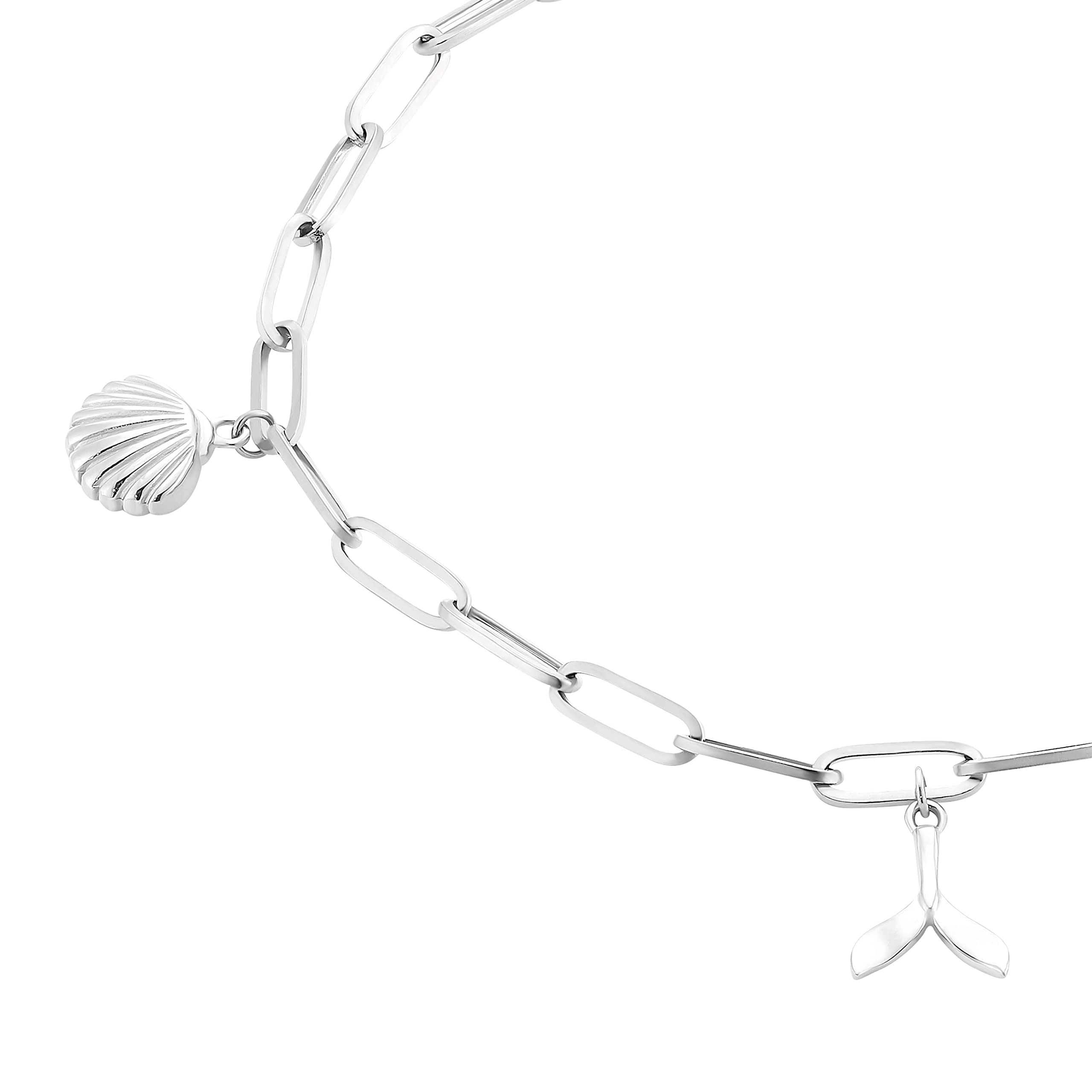 s.Oliver Tobillera de plata de ley 925/acero inoxidable para mujer, joyería de verano, viene en caja de regalo