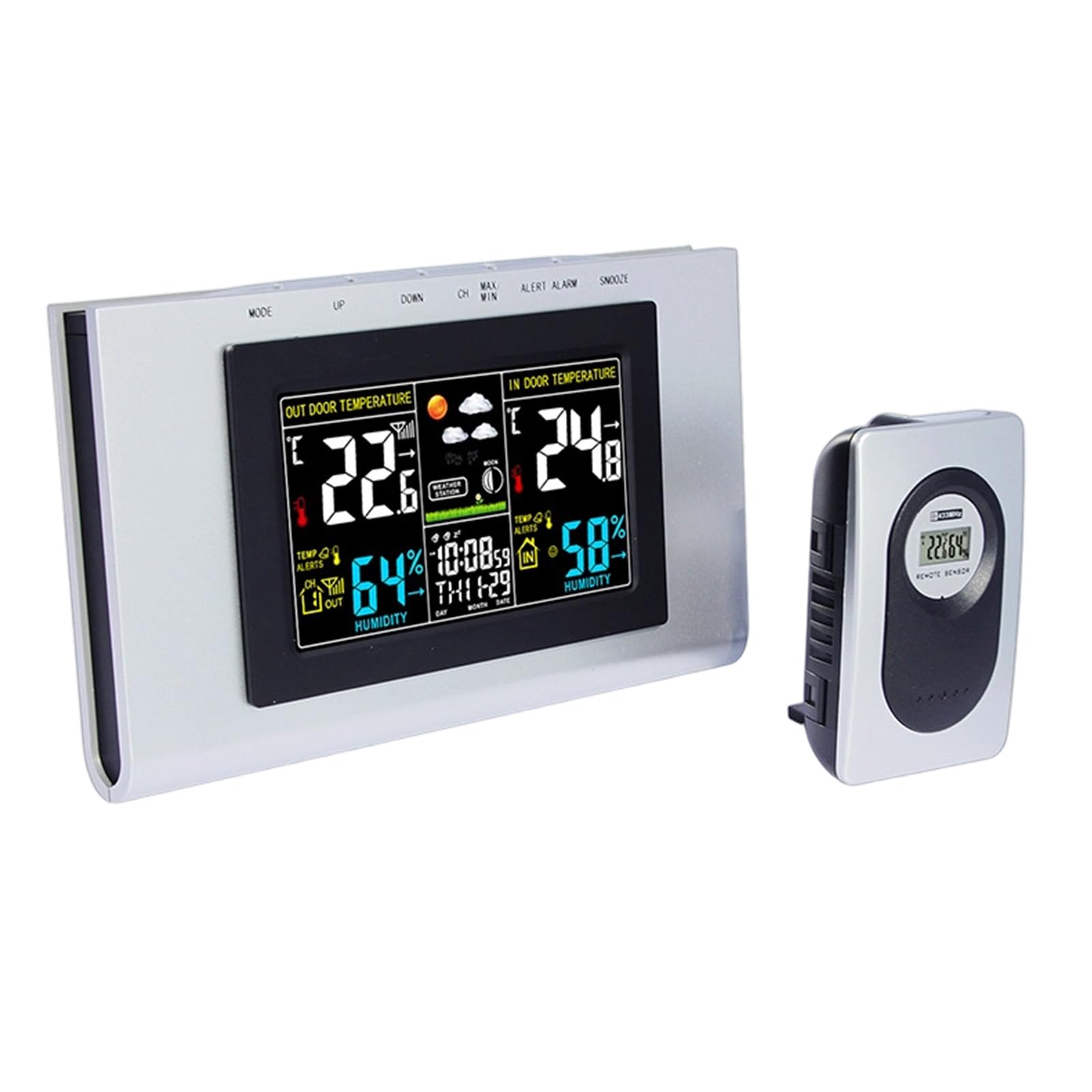 Kunststoff Hygrometer, Thermometer, Hygrometer mit Farbbildschirm für Küche, Weinkeller und Pflanzenpflege, batteriebetrieben