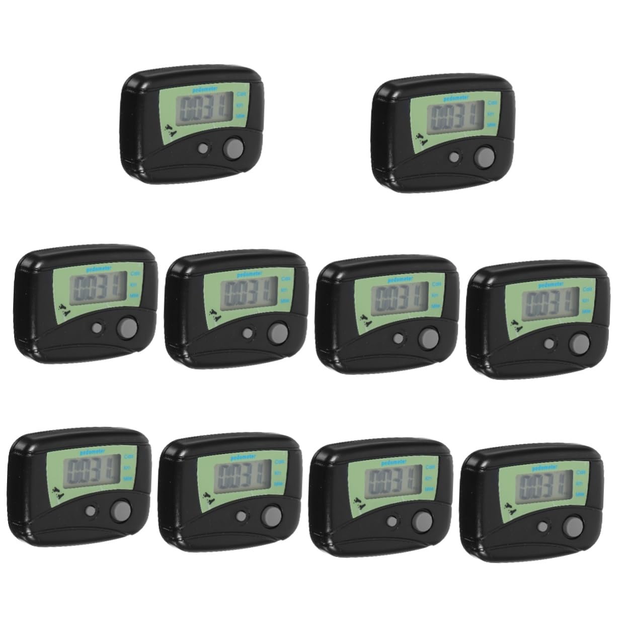 BESPORTBLE Lot de 10 Podomètres Numériques Multifonctions Compteur De Pas pour La Marche Écran LCD Compteur De Calories Noir pour Le Jogging