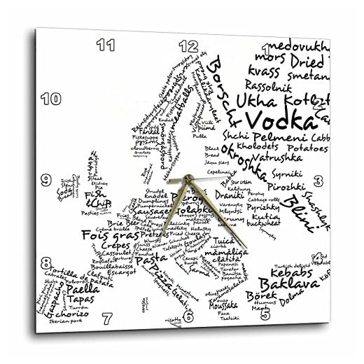 Food Map of Europe Wall Clock