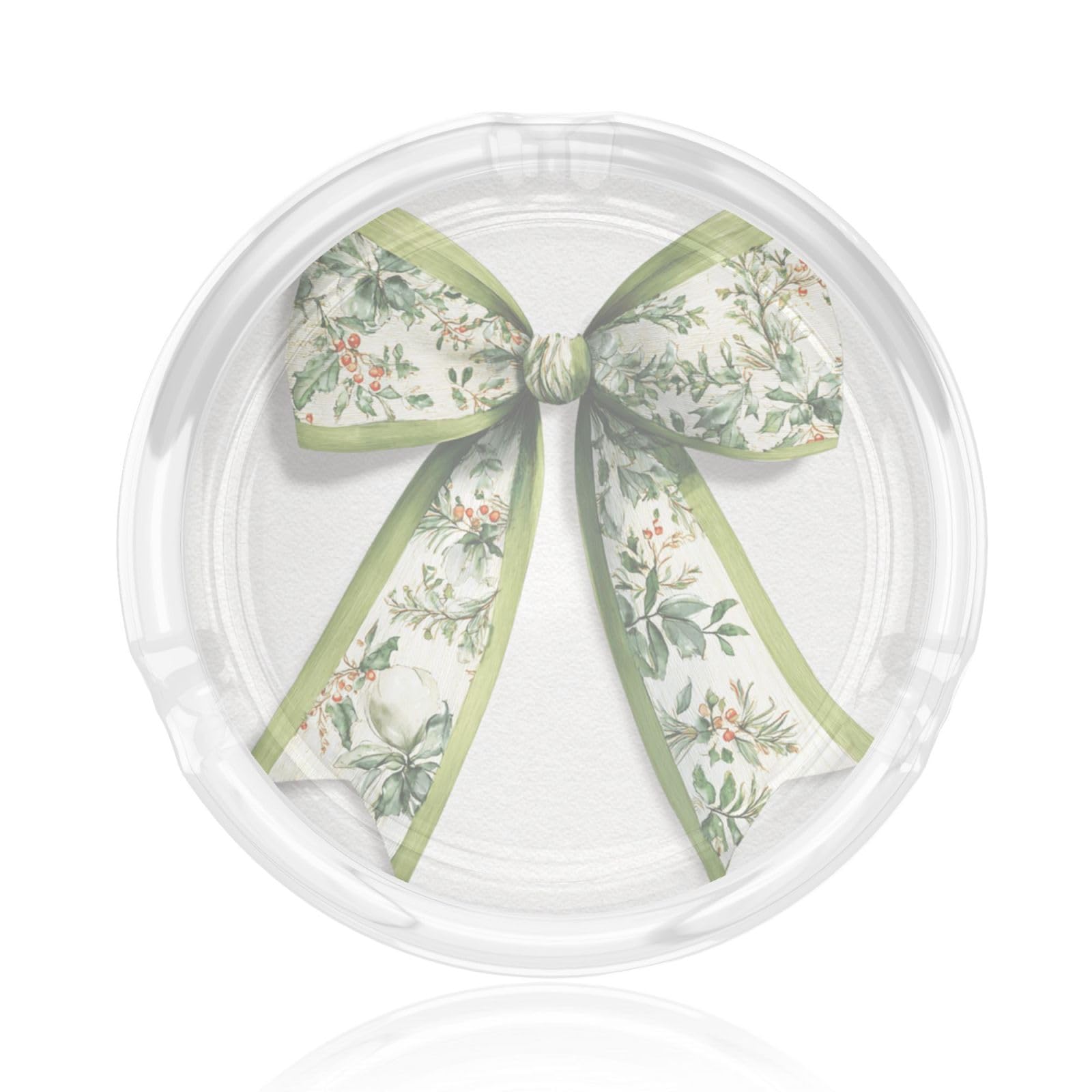 Watercolor Large Floral Pattern Bow Long Ribbon Glass Ashtray For Cigarettes Ash Trays Case For Home Office Decor