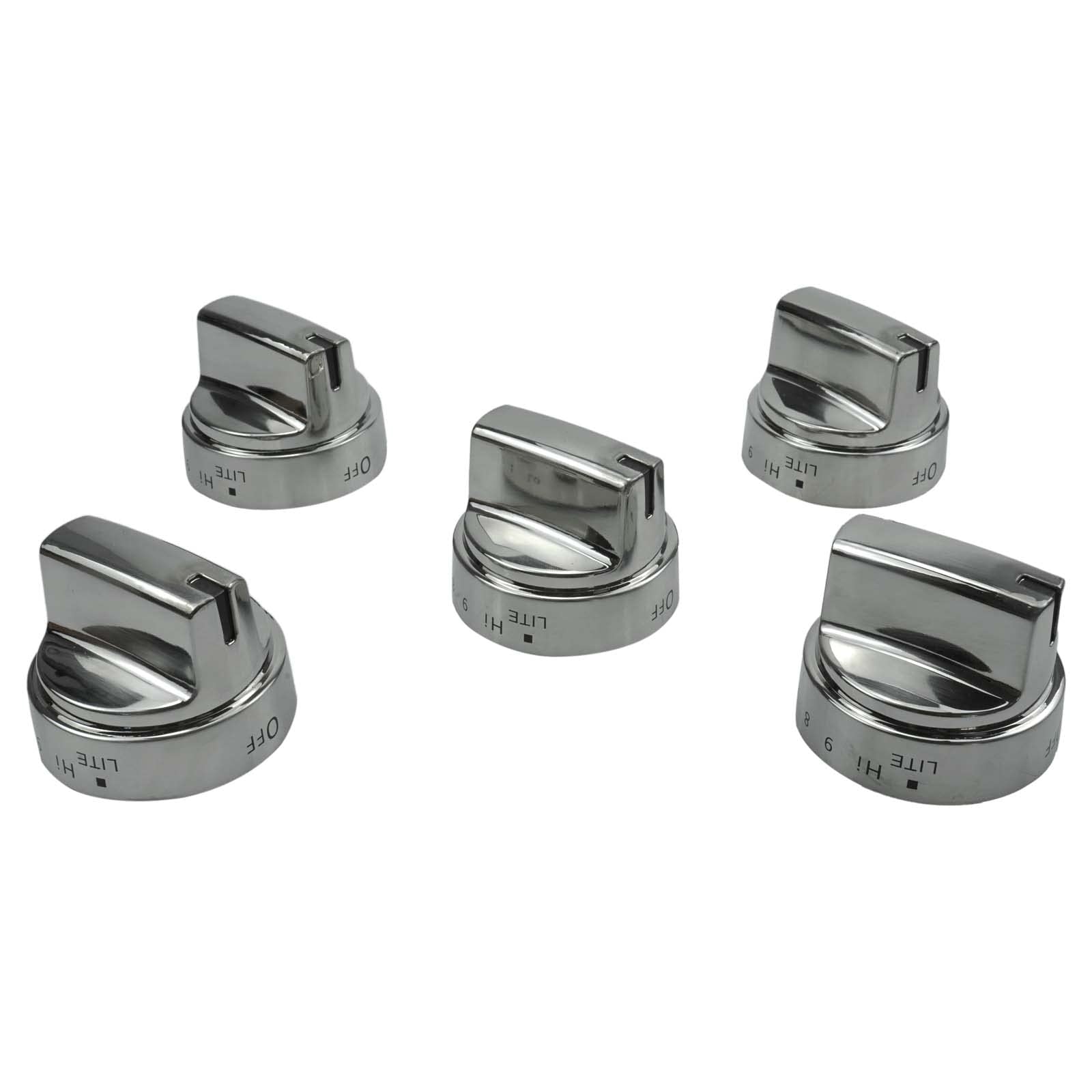 B03X24818 Stove Knob with Solid Metal Compatible with GE Profile Range Oven Grill Replacement for PS11729081 AP5989029 (5 Pack)