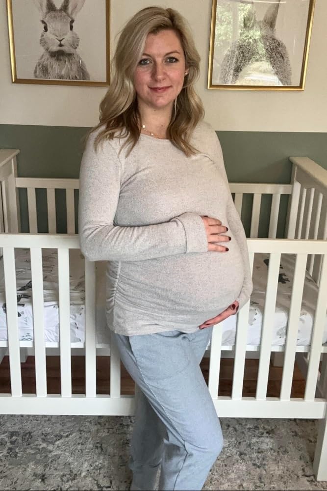 PinkBlush Soft Knit Ruched Maternity Top