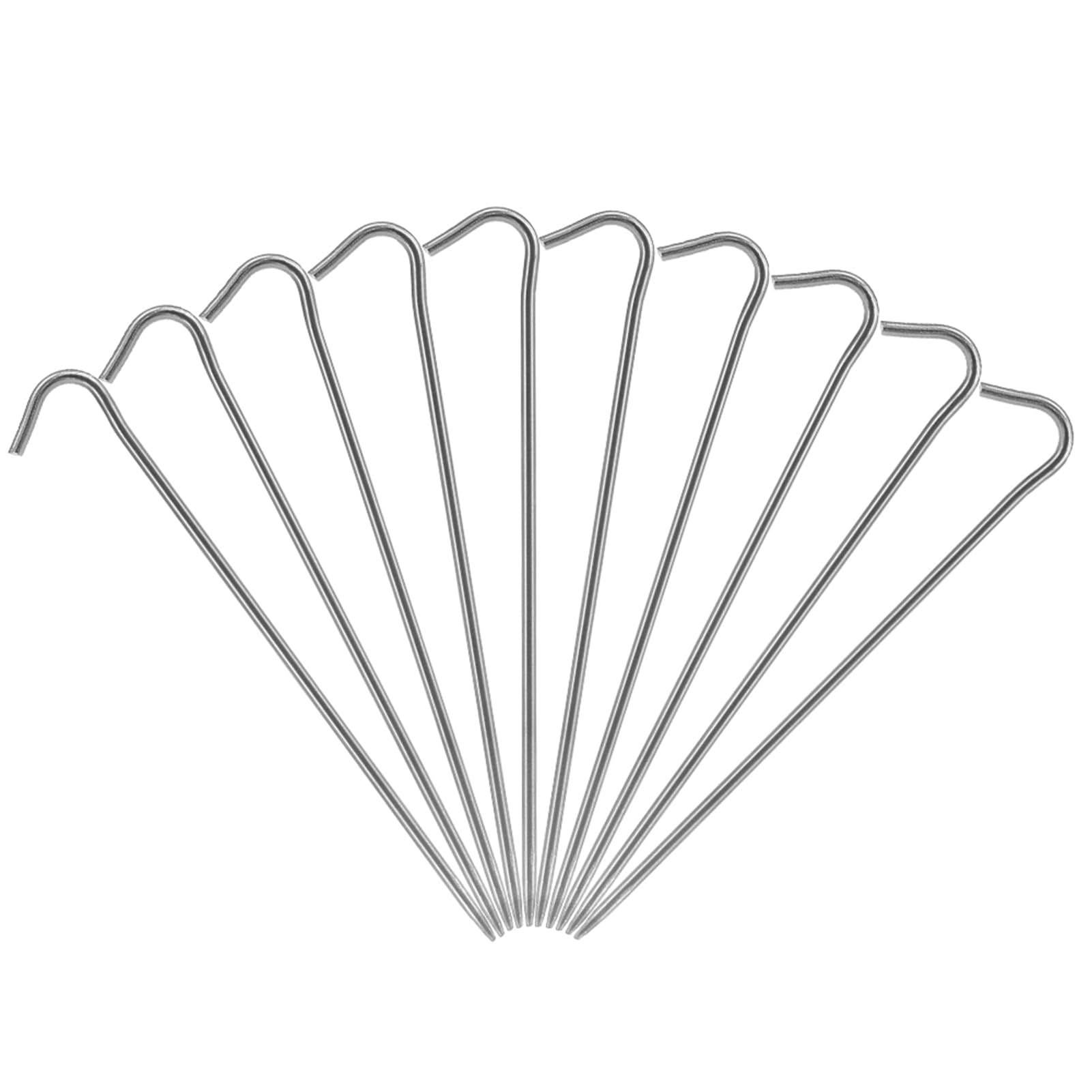 Camping Tent Stakes 6 Pack, 8g Stake 169mm, Pegs with Hook Tapered Tip for Tent Tarp Canopy Anchoring (10)