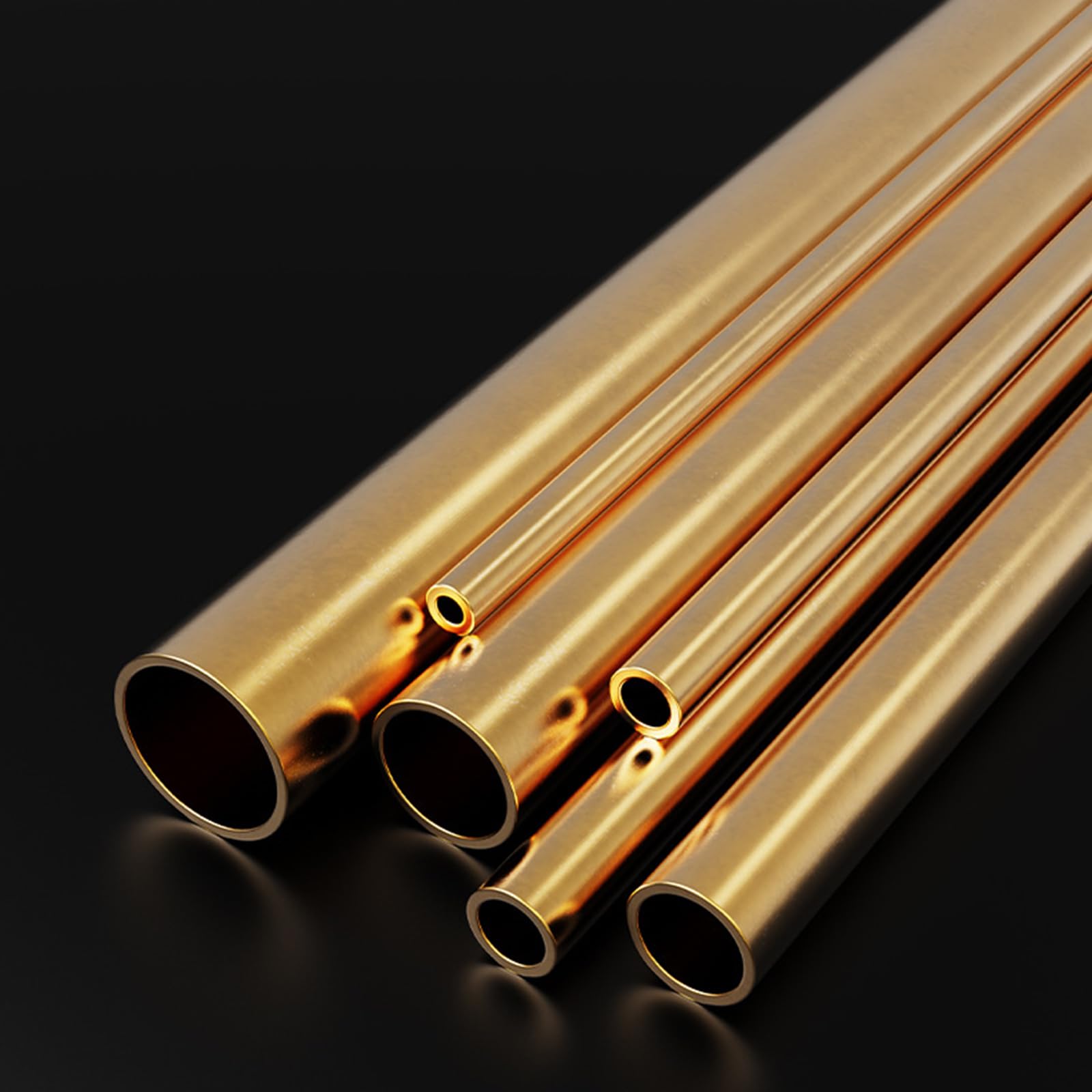 Tubo de latón – Paquete de 5 – Perfecto para trabajos de marco decorativo – Tubo de metal redondo de 15 mm x 500 mm (profundidad x largo) (14 mm x 1,5 mm x 500 mm)