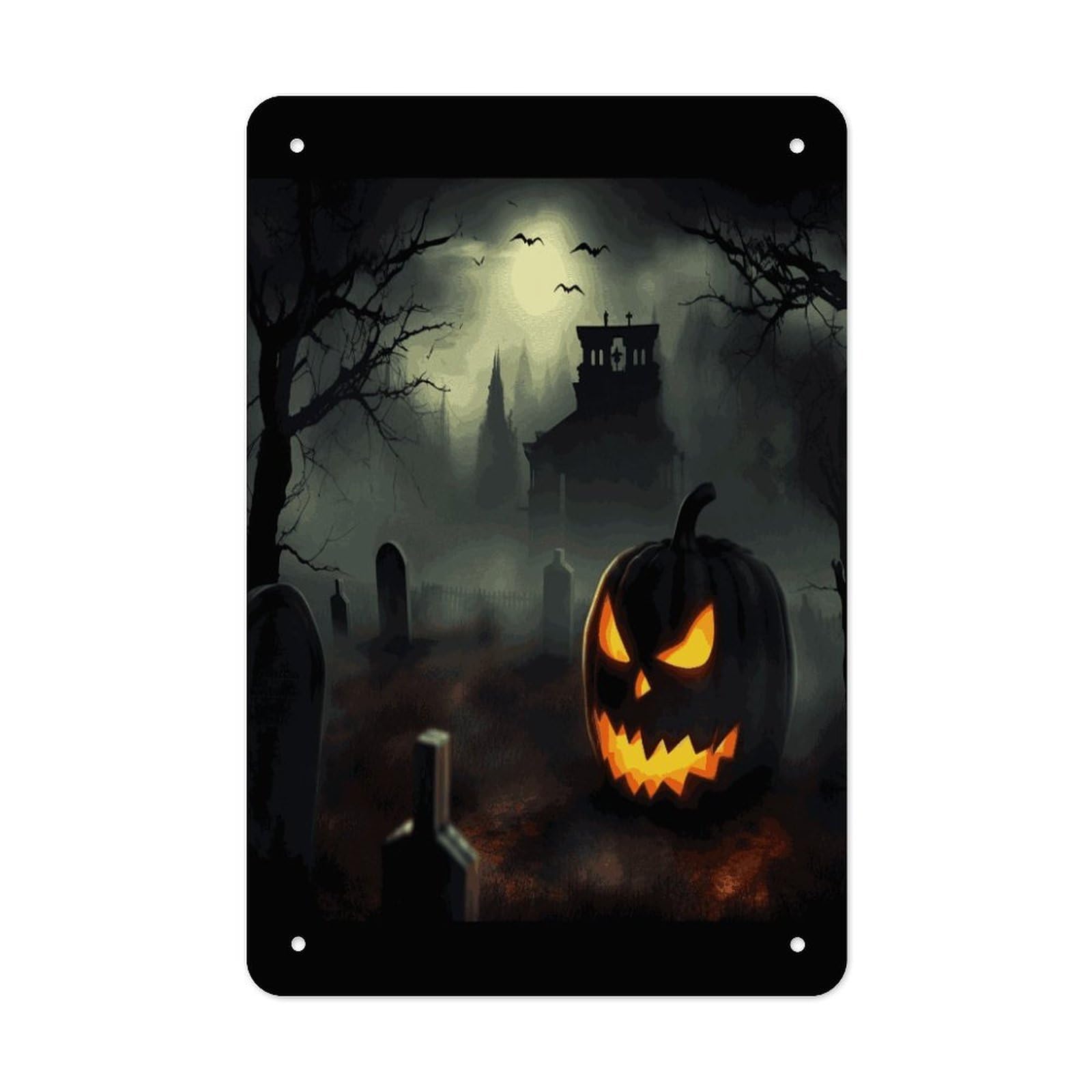 Btcowzrv Style Halloween Horror Metal Tin Sign Wall Decor Hanging Plaque