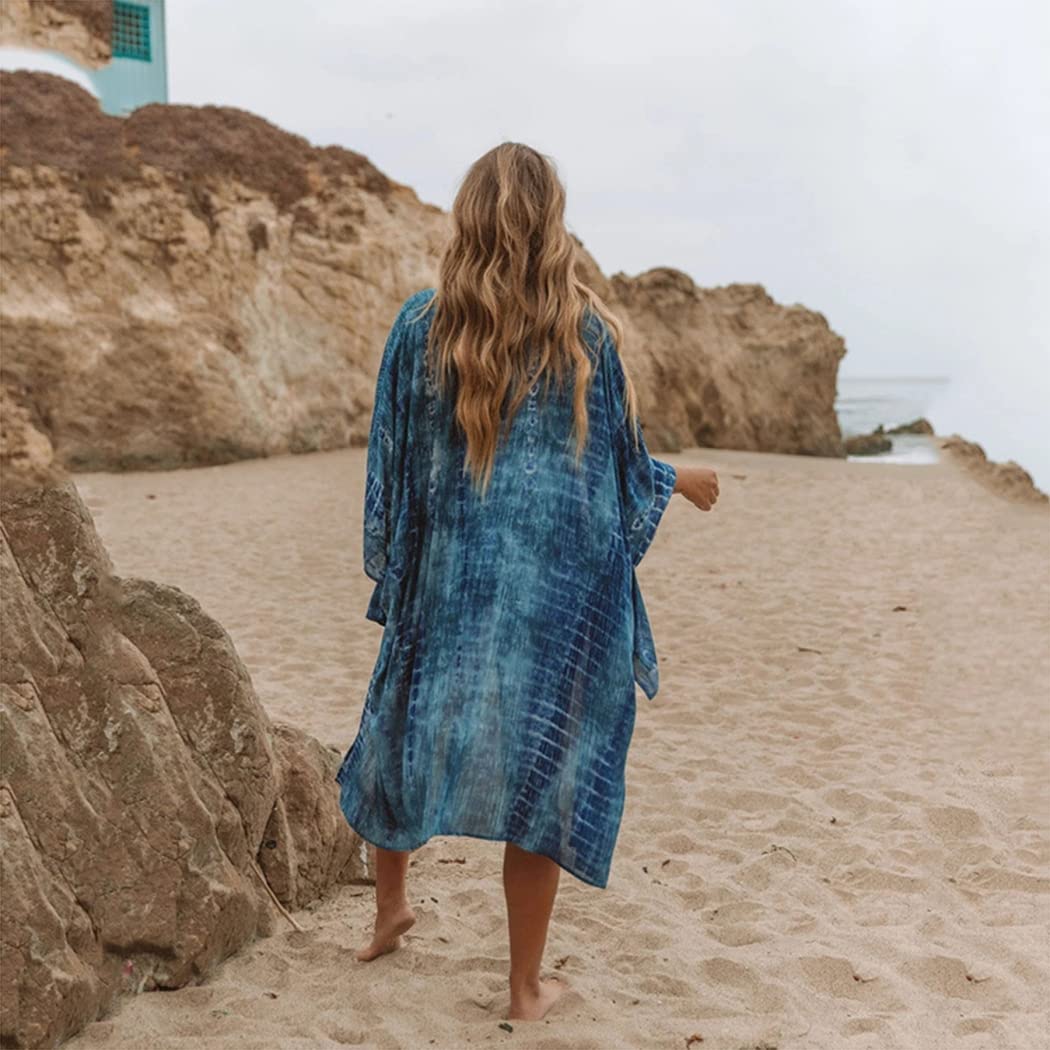 CYGE Boho Kimono pour Femmes Cardigans Boho Kimono Robe Femmes Coverups Beach Cover Up Maillots De Bain Taille Libre