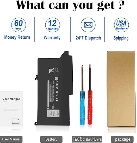 Miniatura 5 de Reemplazo de batería DJ1J0 de 42 Wh para Dell Latitude 7280 7290 E7280 E7290 13 7380 7390 E7380 E7390 14 7480 7490 E7480 E7490 Series DJ1JO P2 8S