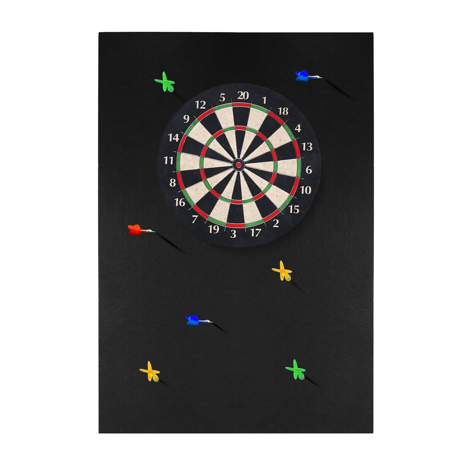 Dart Board Wall Protector, 6Pcs Self-Adhesive Felt Dartboard Surround Ring for Wall Protection, Splice Modular Felt Tiles for Darts, Dart Surround for Home Game Room Office