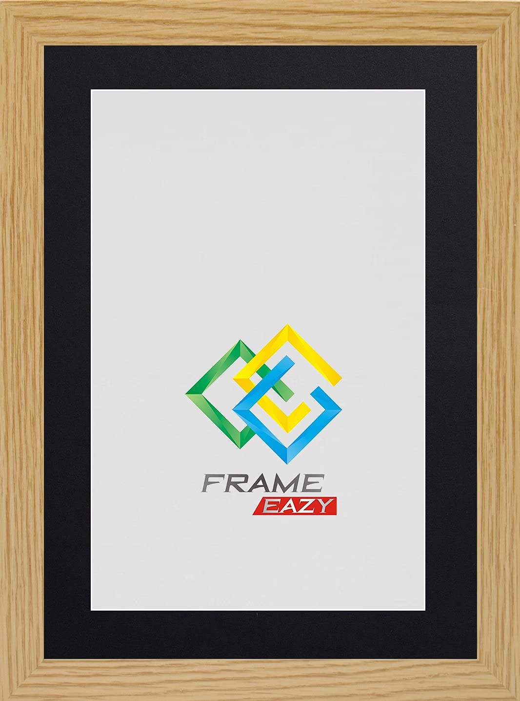 FRAME EAZY Modern Oak Photo Picture Frame Poster Certificate Frames with Black Mount – A3 For A4 Picture