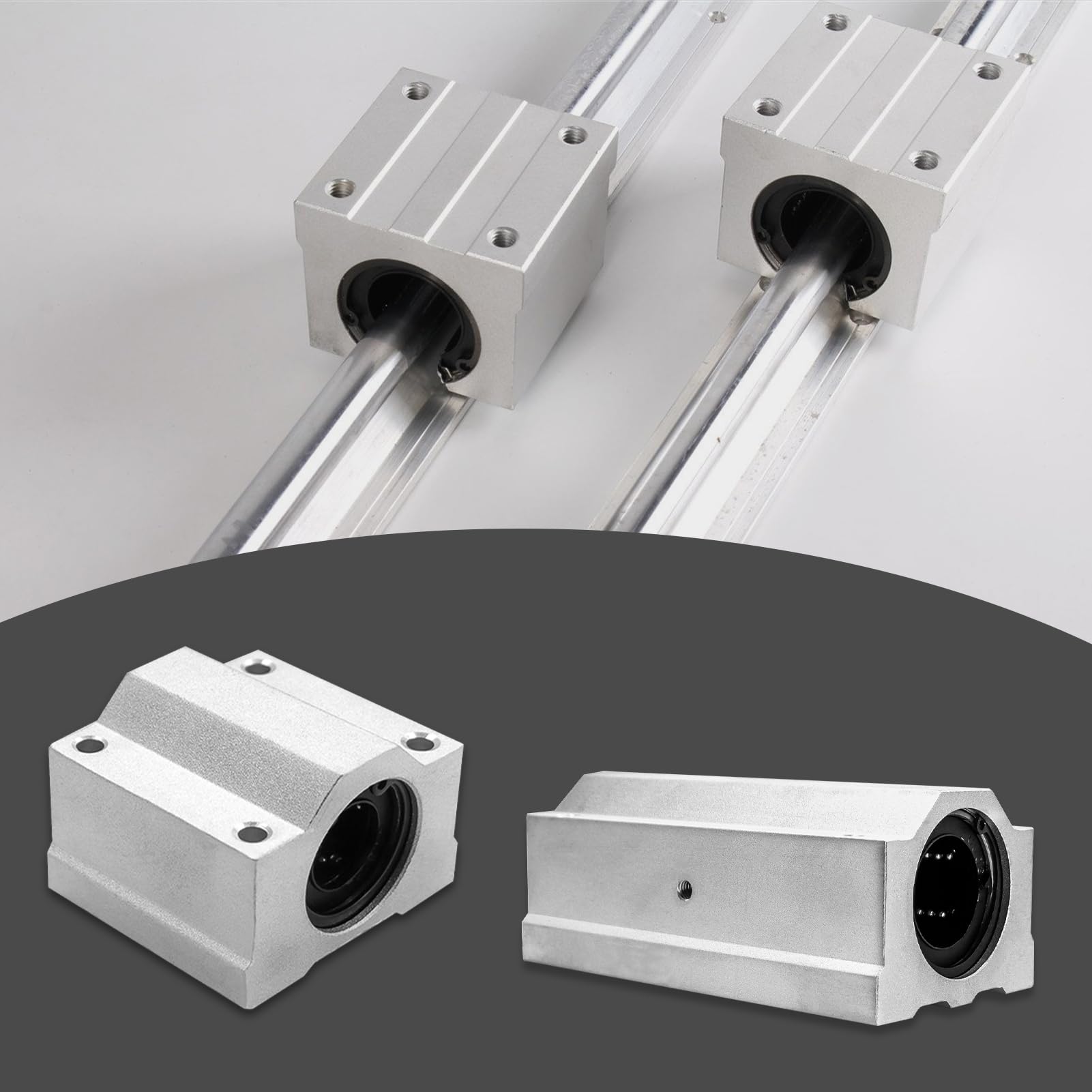 4Pcs SC16UU Linear Motion Ball Bearing Slide Block ID 16mm Aluminum Bushing Linear Rail Support Guide Shaft Bearing for Printer Parts 4 Pack — Amazon image 5