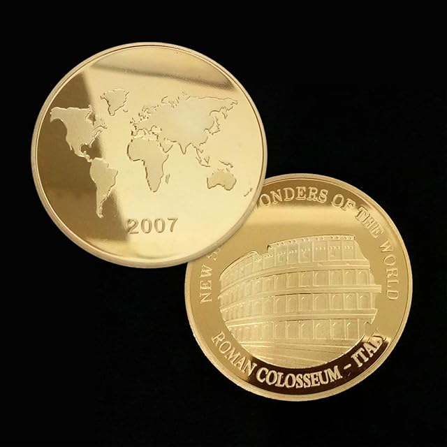 Foto 3 de 6 de Kocreat Siete Maravillas del Mundo Moneda de Oro Conmemorativa Colección de Turismo Moneda Lucky…
