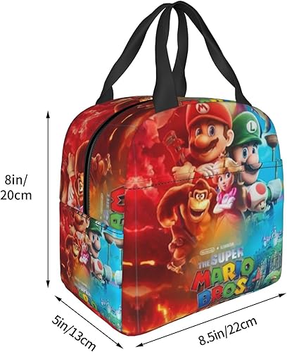 Miniatura 6 de Bolsa de almuerzo aislada con diseño de dibujos animados para juegos, lonchera reutilizable, lonchera Bento, bolsa de almuerzo más fresca, para