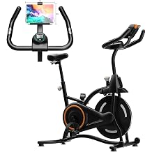 Cyclerade Exercise Bike, Low Noise Indoor Stationary Cycling Bike with APP Sports Data Link Adjustable Resistance With Flat Stand