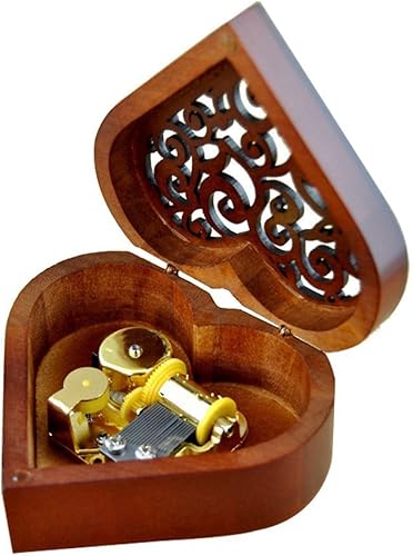 Westonetek - Caja de mĂşsica con forma de corazĂłn con mecanismo tallada de madera clásica regalo para Navidad cumpleaños o dĂa de San ValentĂn castle Westonetek - Caja de mĂşsica con forma de corazĂłn con mecanismo tallada de madera clásica regalo para Navidad cumpleaños o dĂa de San ValentĂn castle