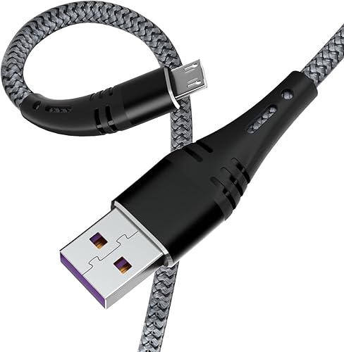 Cable micro USB, paquete de 3 cables trenzados de nailon extra largos de 10 pies para Android, carga micro USB rápida para Samsung Galaxy S6 S7