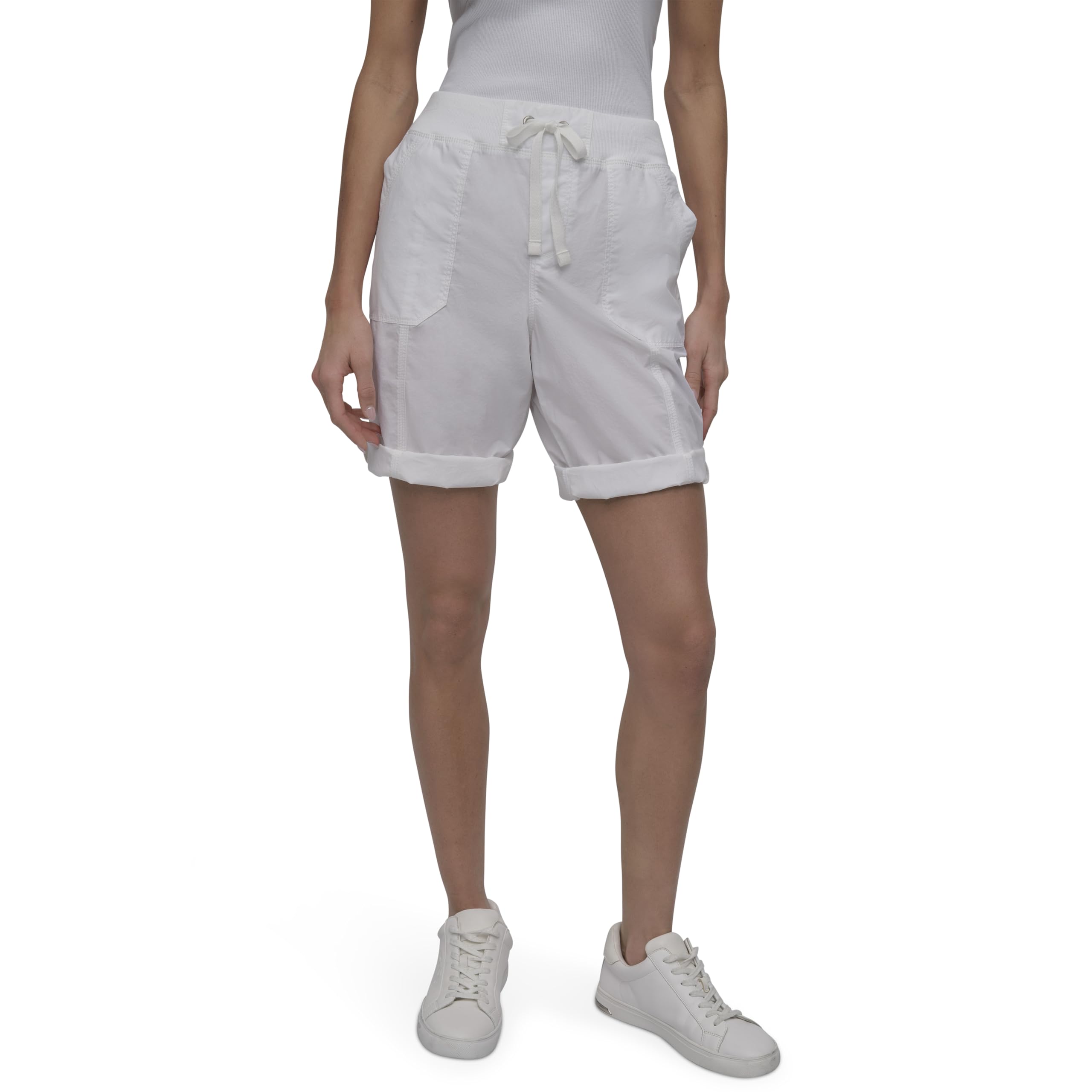 

                                                    DKNY Women's Poplin Long Convertible Cargo Short, 