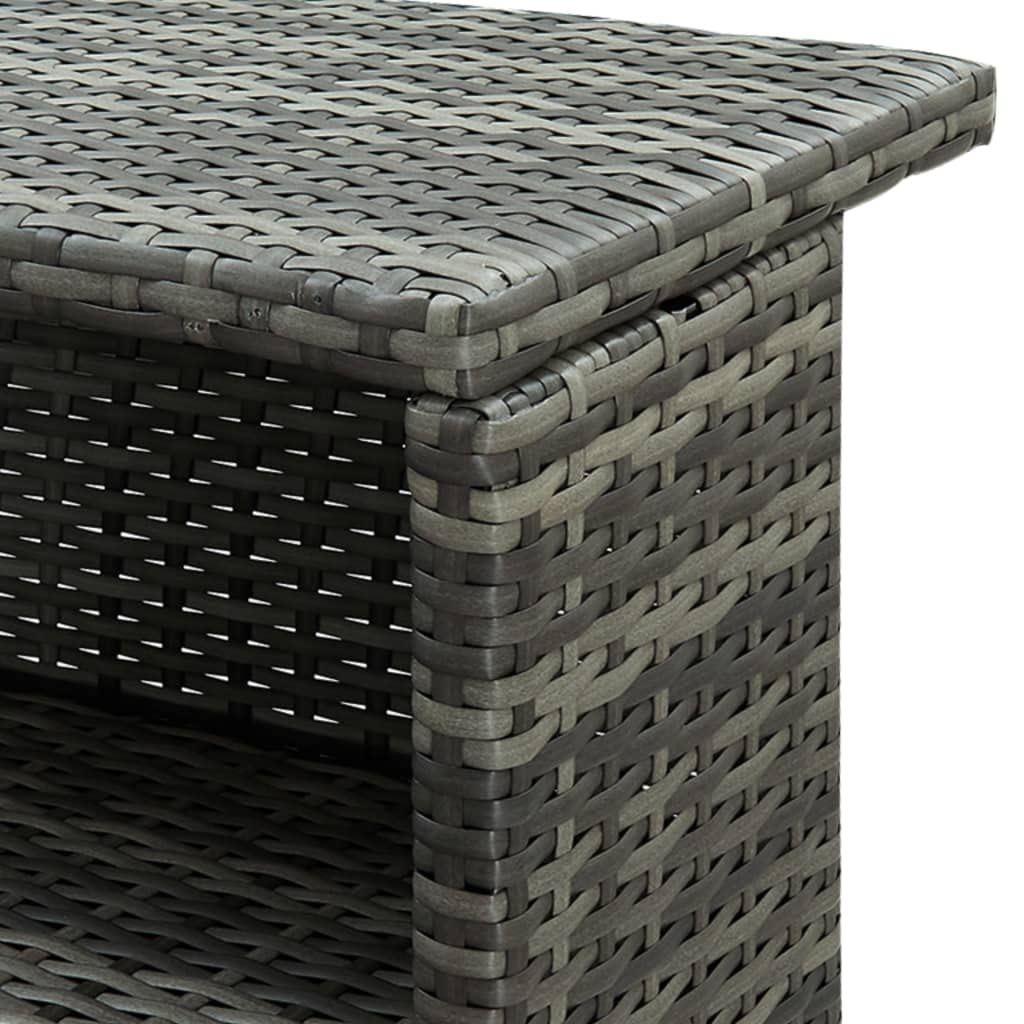 vidaXL Garten Bartisch Stehtisch Partytisch Gartentheke Gartenbar Theke Bar Tresen Terrassentisch Bistrotisch Grau 120x55x110cm Poly Rattan