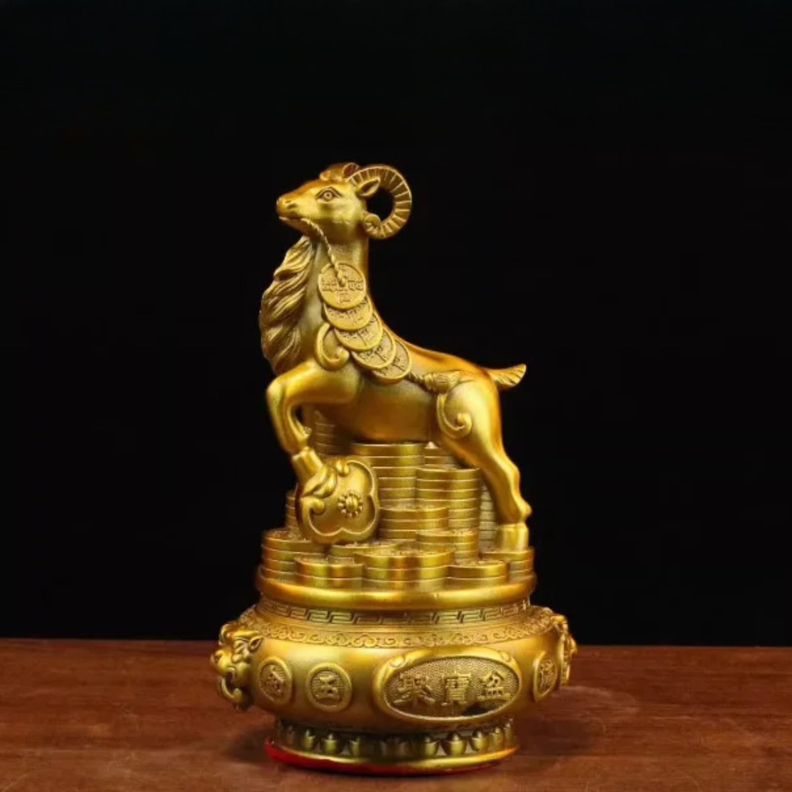 Zodiac Rabbit Statue Brass Living Room Desktop Auspicious Decor 15.5cm
