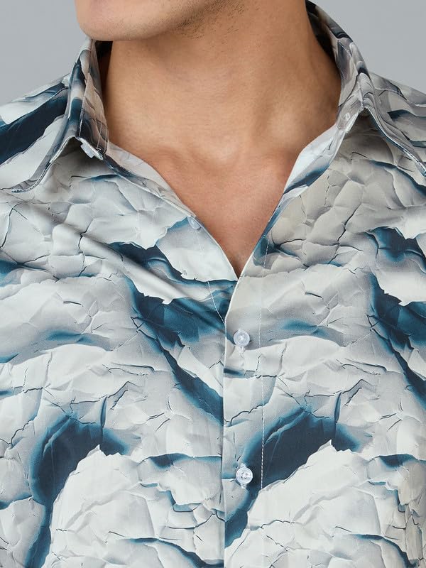 Image of MARK & ALBERT Men's 100% Cotton Printed Half Sleeves Regular Fit Shirt for Men