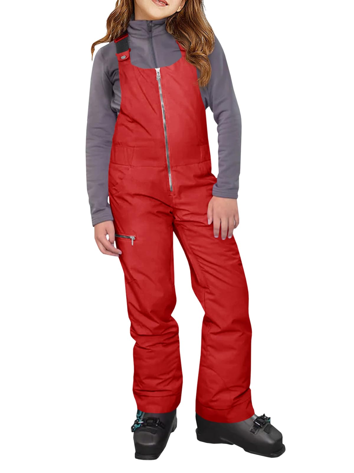 Haloumoning Kids Snow Bibs Waterproof Insulated Ski Pants Overalls Snowsuit