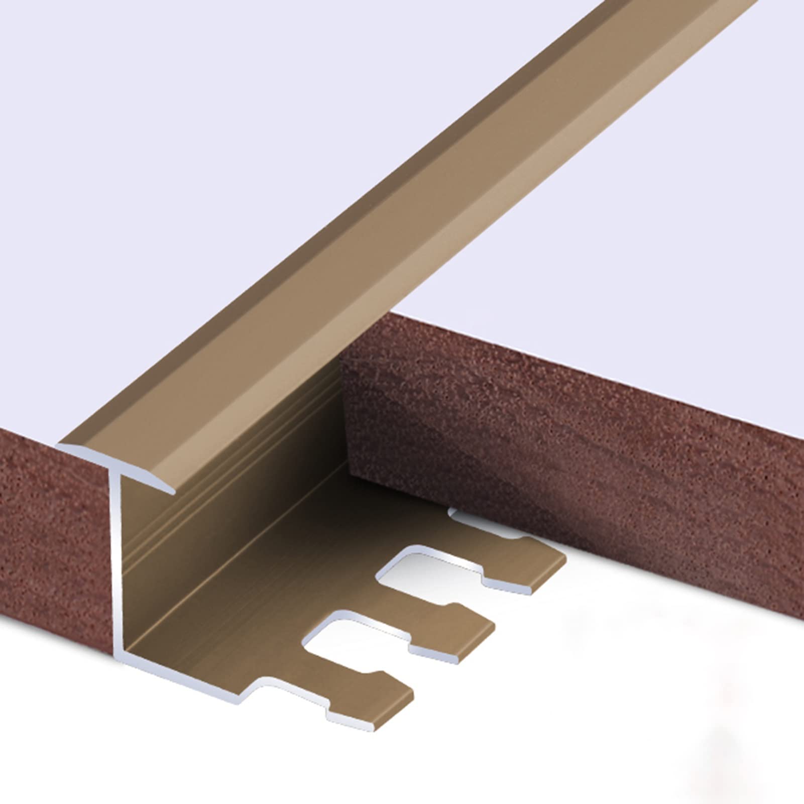 Remys Gold Stairs Kindergarten,Floor Seams Transition Strips For Glass Rubber Wall, Z-Mold Vinyl Edge Trim Laminate, Thresholds Transition Strip(,105Cm/41.3In)