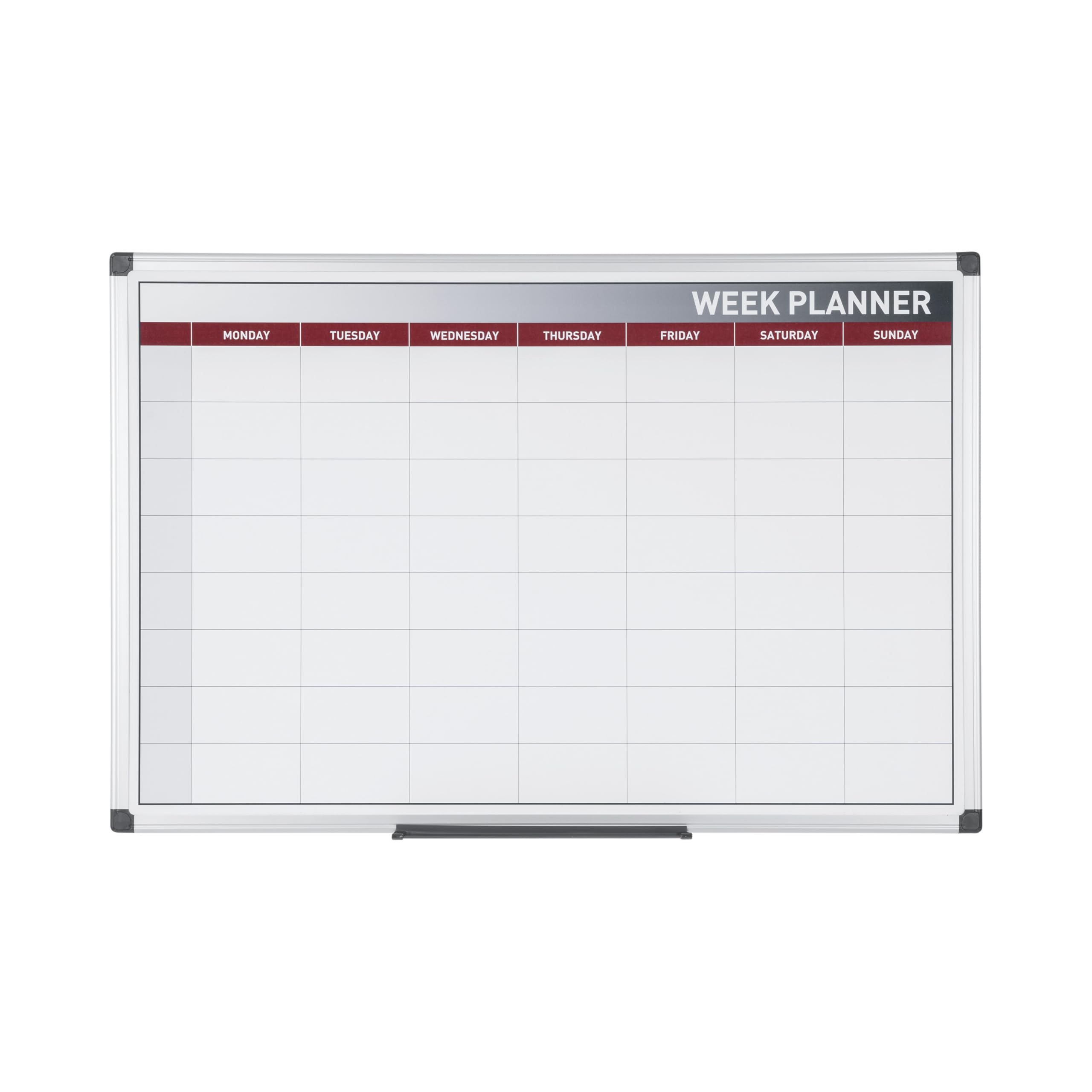 Bi-Office Planificateur Semaine magnétique cadre aluminium 60 x 45 cm