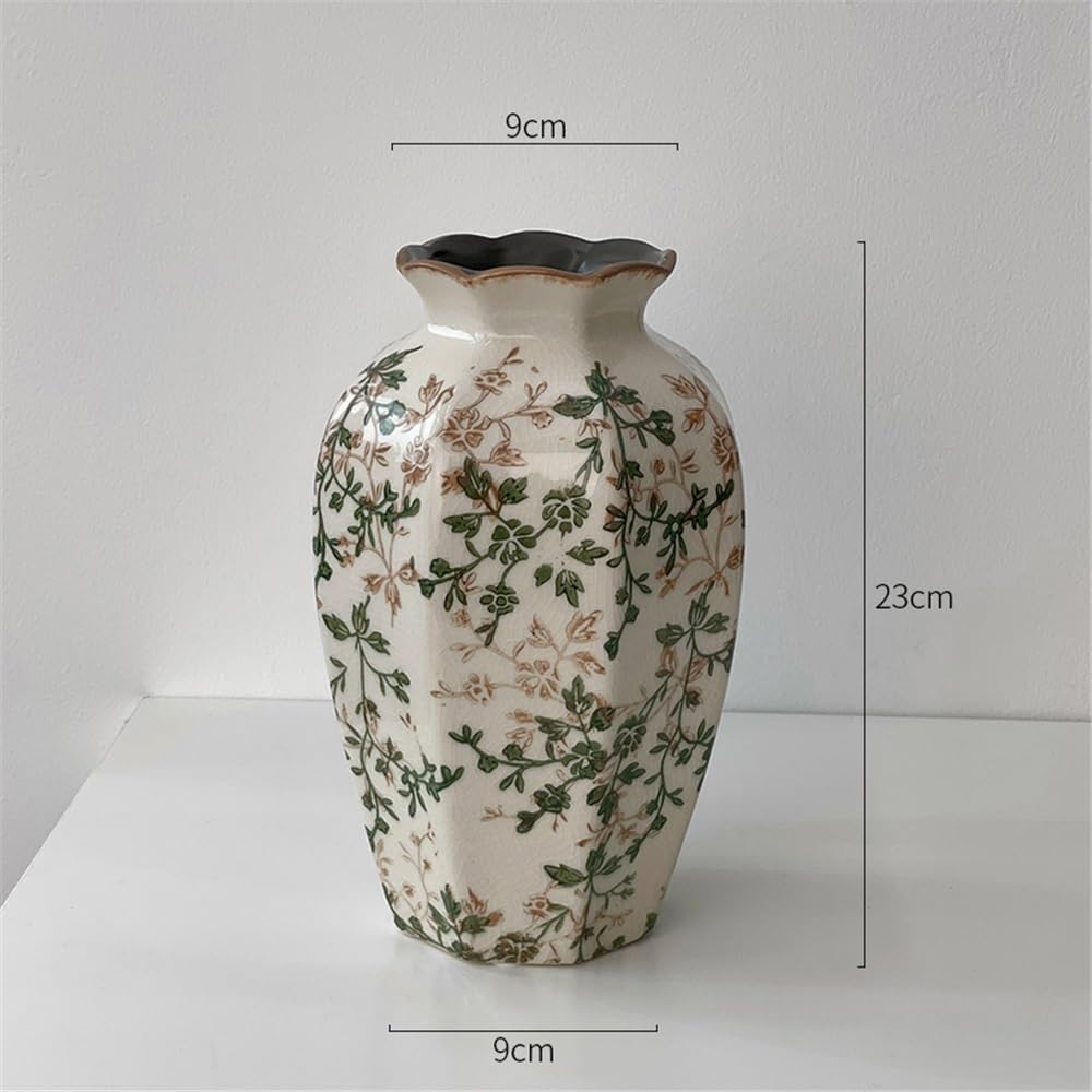 Wazon na kwiaty koronka ceramiczna mała ozdoba salon kompozycja kwiatowa suchy kwiat/hydroponiczne dekoracje dekoracyjny wazon (duży)
