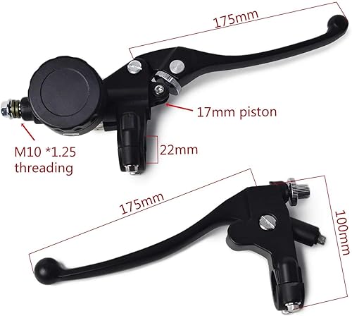 Miniatura 5 de 0011 Palancas universales de motocicleta de 7/8 "freno hidráulico cilindro maestro depósito palanca de embrague conjunto para Cafe Racer Honda