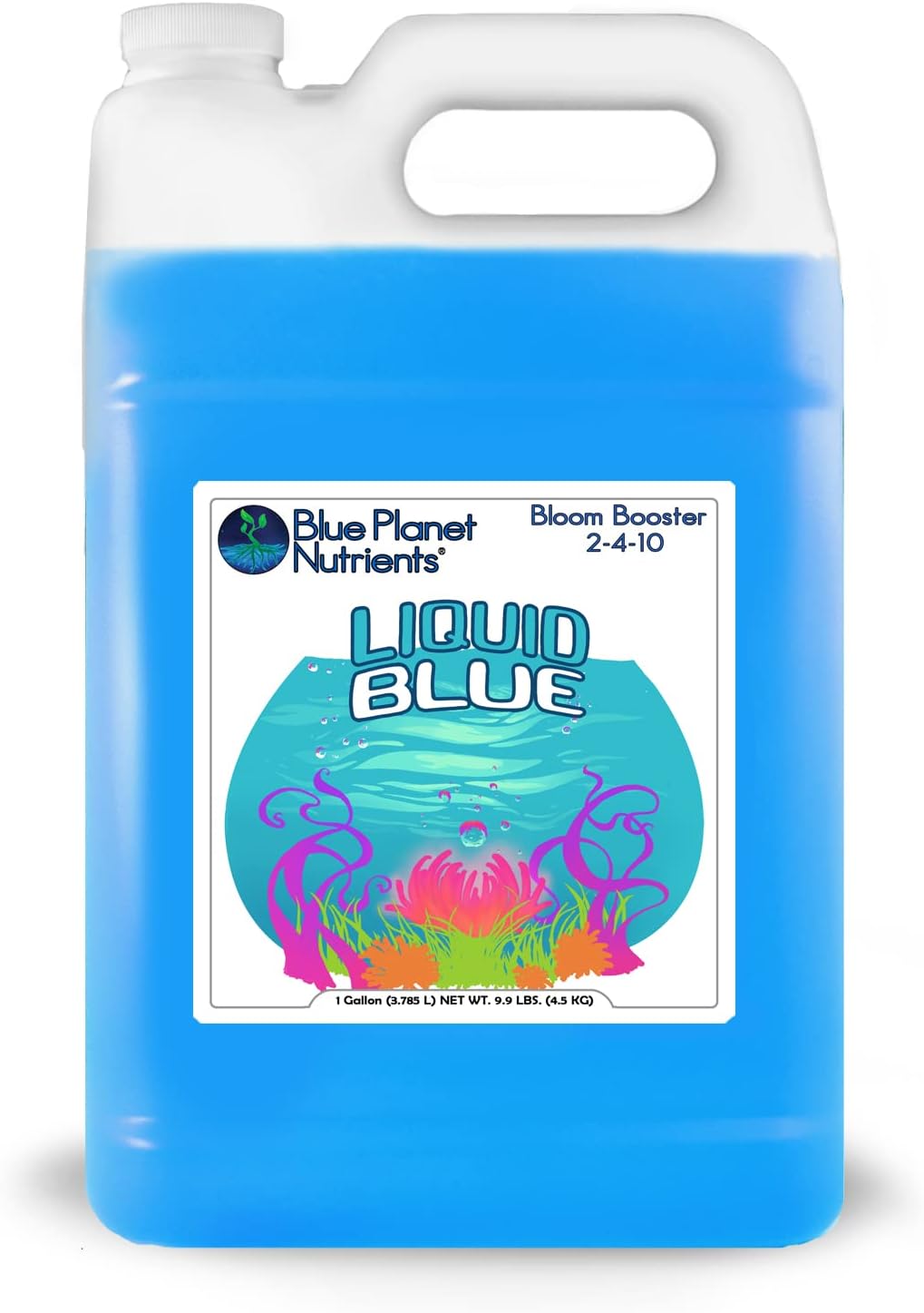 Bloom Booster Fertilizer Liquid PK Enhancer - Blue Planet Nutrients Liquid Blue for Bigger Flowers & Yields - Gallon