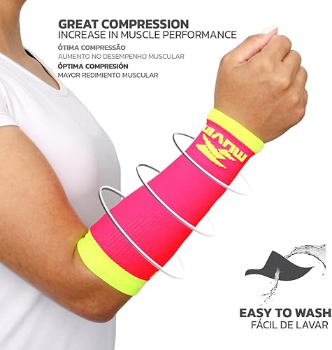 Miniatura 4 de Muvin Arrow - Mangas de brazo de voleibol - Compresión y protección del antebrazo para impactos de bolas y quemaduras de suelo, hombres y mujeres