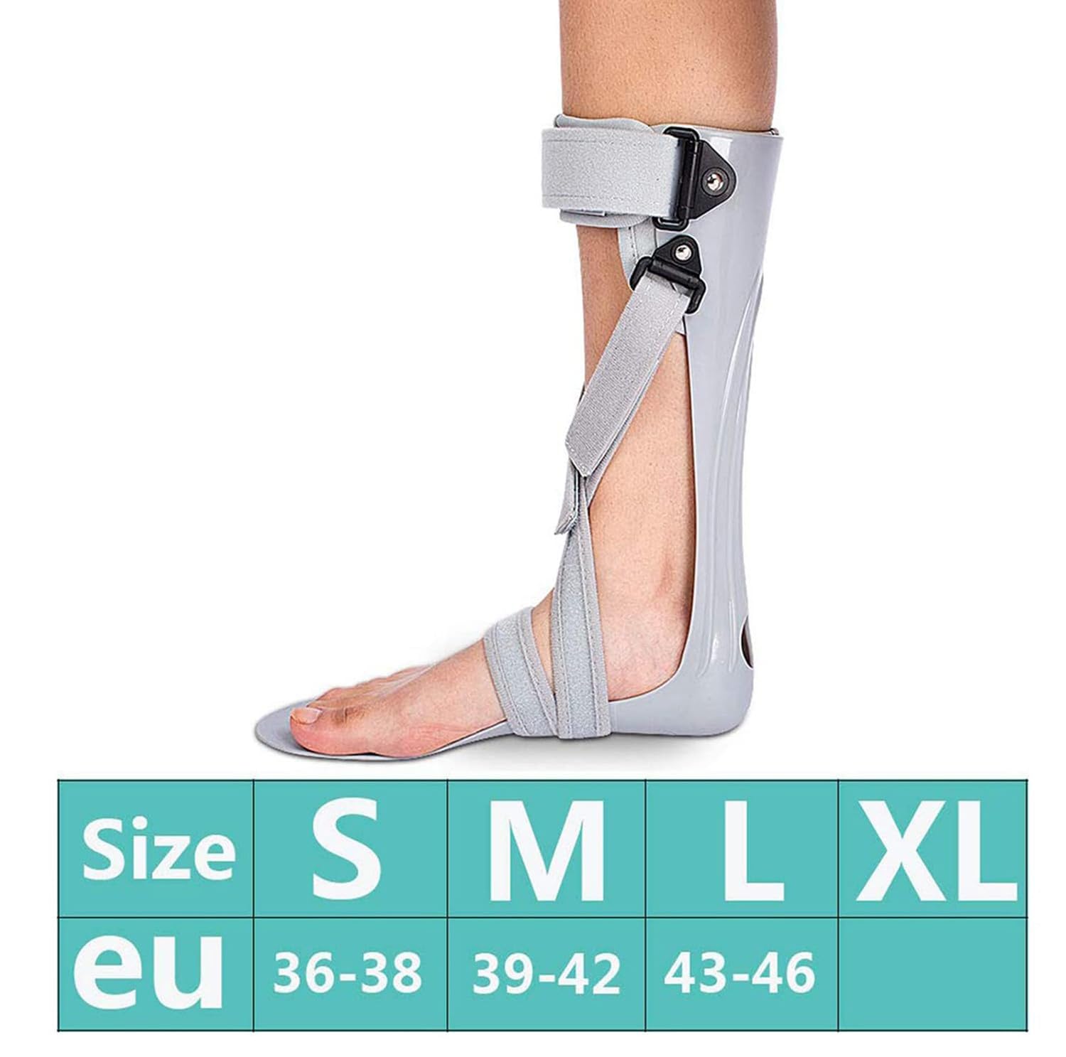 BLUEZY Ortesis De Pie con Caída, Férula De Soporte para Pie Caído, Soporte para Ortesis De Pie Y Tobillo, Estabilizador De Pie para Caminar para Fascitis Plantar Y Tendinitis De Aquiles Left,Large