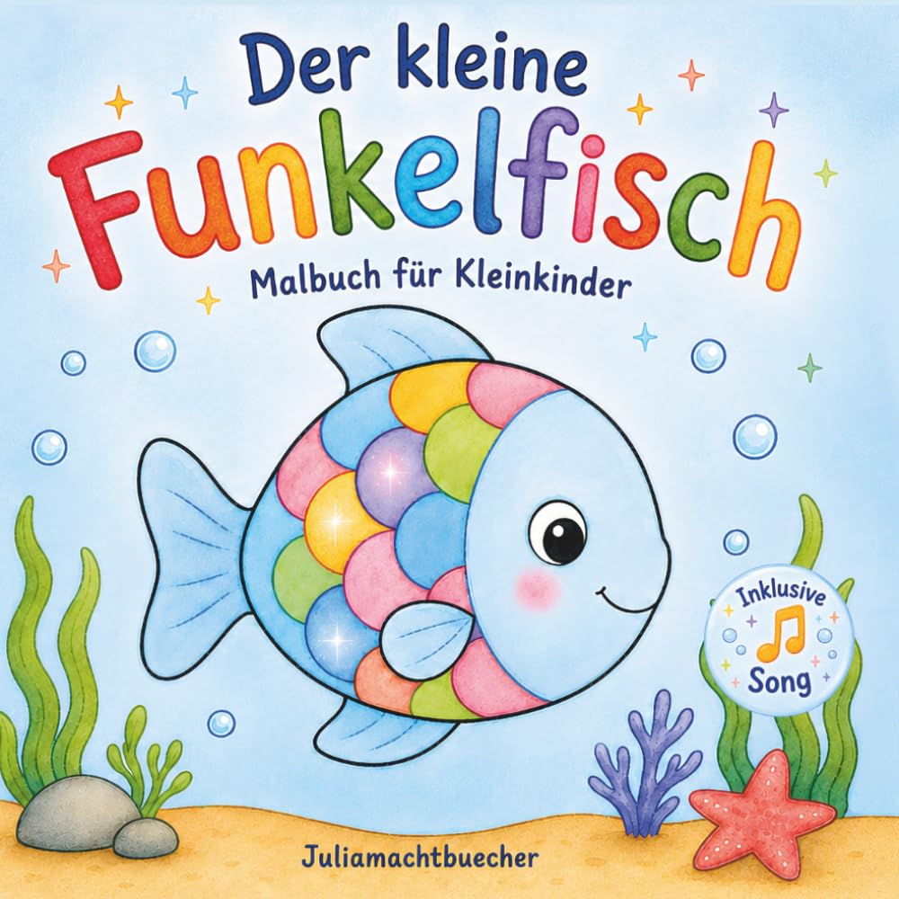 Der kleine Funkelfisch: meerestiere ausmalen erstes malbuch kinder unterwasserwelt kinder ausmalbilder kleinkind fische schildkröten seesterne malspaß ab 2 jahren große ausmalflächen kinder